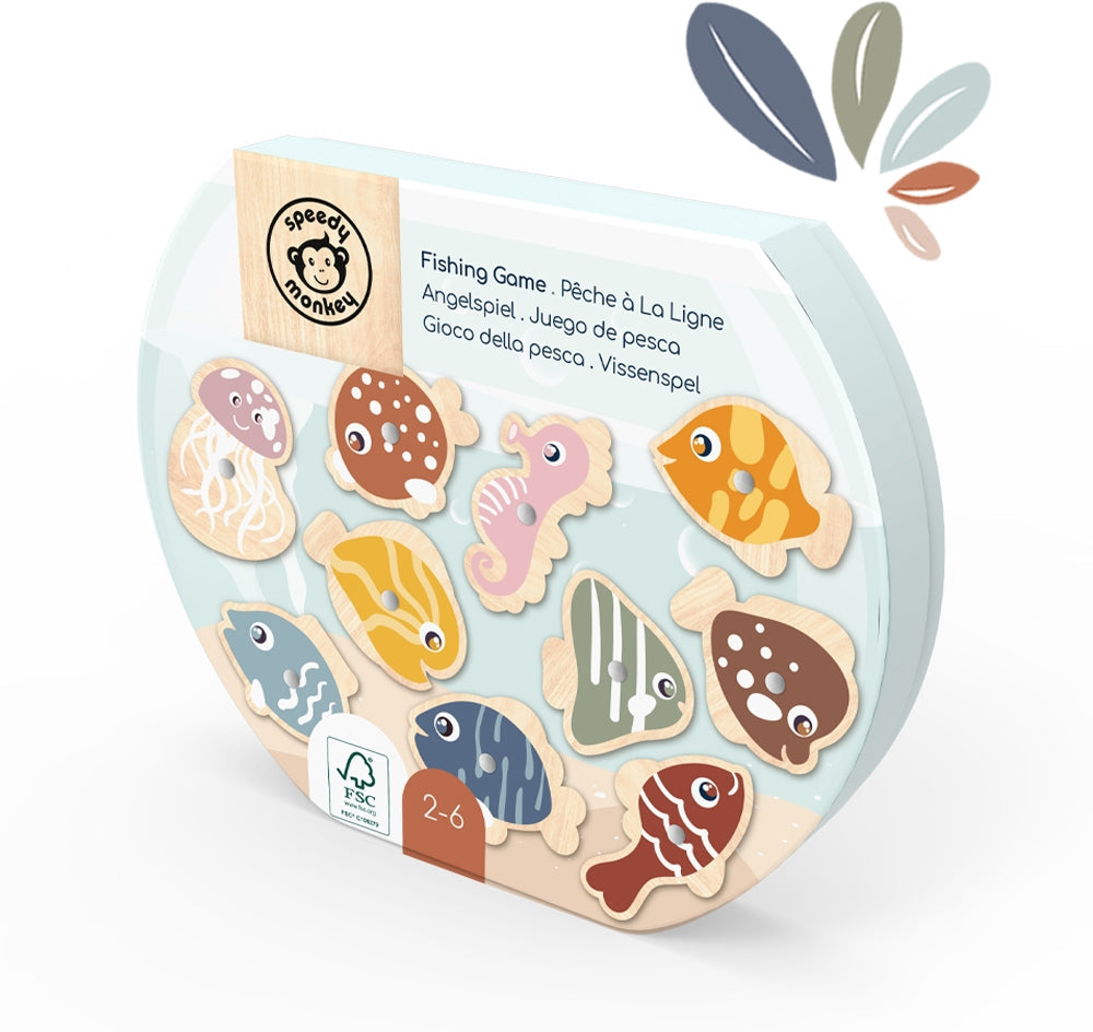 Speedy Monkey Wooden Magnetic Fishing Game