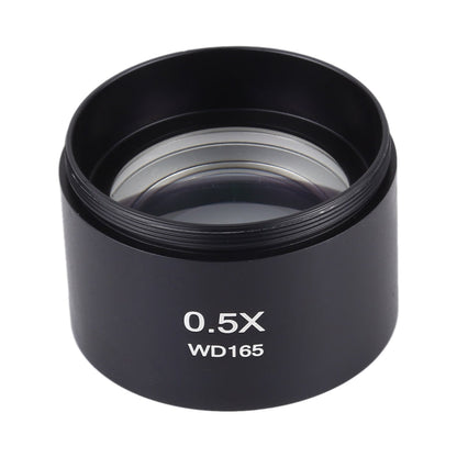 Stereo Microscopes Auxiliary Objective Lens Barlow Lens Magnifier 0.5X WD165, 0.5X WD165