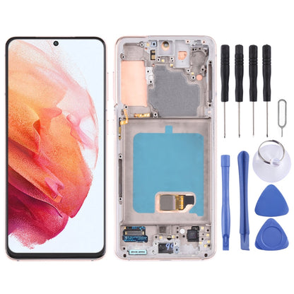 Original LCD Screen and Digitizer Full Assembly with Frame For Samsung Galaxy S21 4G/S21 5G SM-G990 SM-G991, For Samsung Galaxy S21 4G/S21 5G