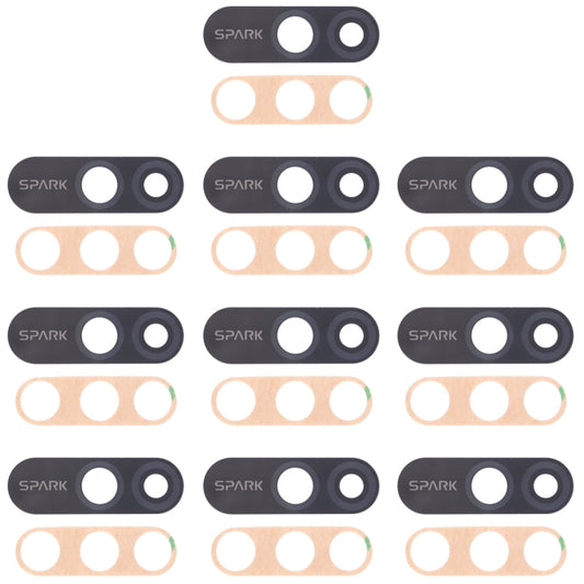 For Tecno Spark 4 Lite KC8S 10pcs Back Camera Lens, For Tecno Spark 4 Lite