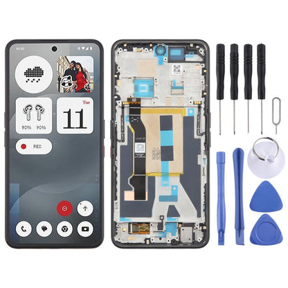 For Nothing Phone 3a A059 AMOLED Original LCD Screen Digitizer Full Assembly with Frame, For Nothing Phone 3a(Original,Black)