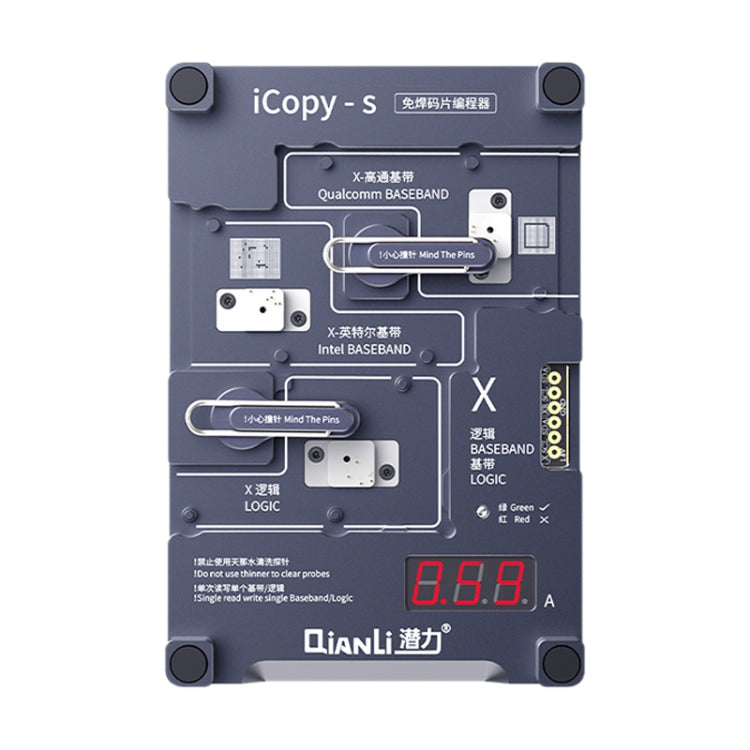 Qianli iCopy-S Double Sided Chip Test Stand 4 in1 Logic Baseband EEPROM Chip Non-removal For iPhone X / XS / XR / XS Max, For iPhone X / XS / XR / XS Max