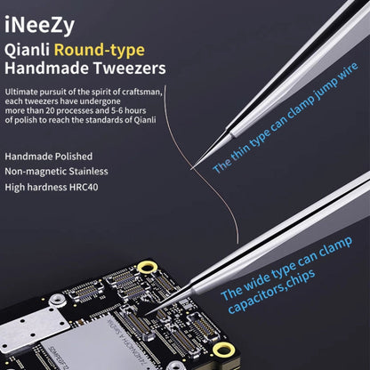 Qianli iNeezy YX-01 Stainless Steel Extra-sharp Thickened Tweezers Pointed Tweezers, YX-01