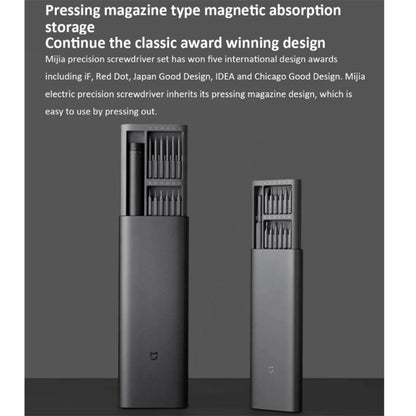 25 in 1 Original Xiaomi Mijia Electric Precision Screwdriver Kit Rechargeable Magnetic Aluminum Case, Mijia 25 in 1