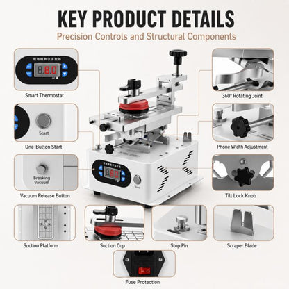 TBK 988C LCD Rotary Separator Middle Frame Remover, TBK 988C
