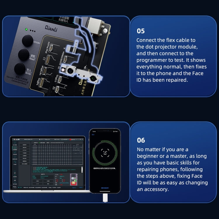 QianLi iCopy Plus Specialized Face ID Recovery and Activation Board for iPhone X to 14 Series, ID Recovery Activation Module