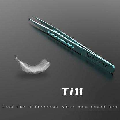 2UUL & WYLIE Ti11 Titanium Alloy Straight Tip Tweezers, Ti11