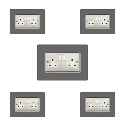 Set of 5 Double Socket Surrounds