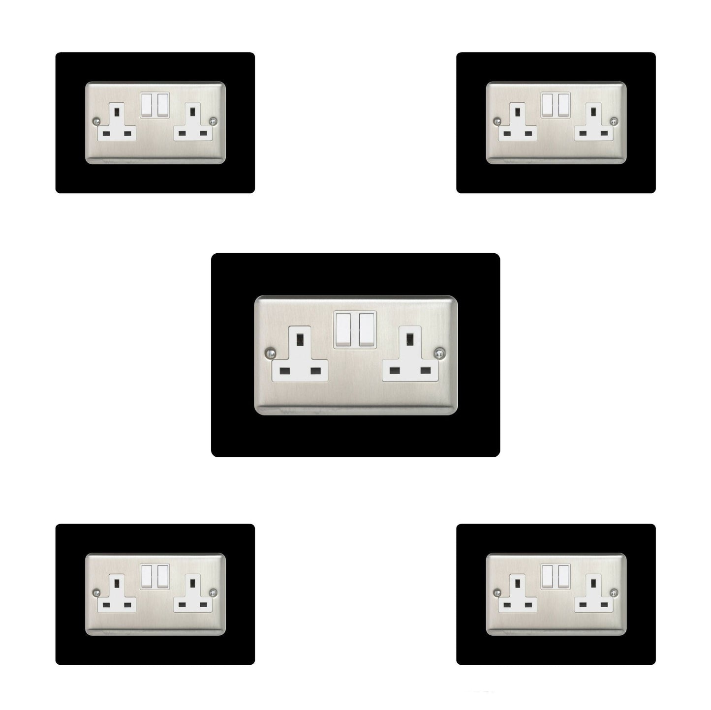 Set of 5 Double Socket Surrounds