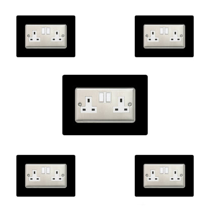Set of 5 Double Socket Surrounds