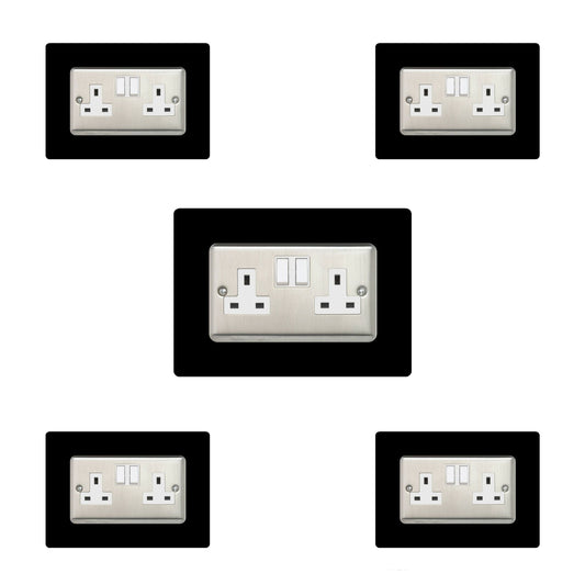 Set of 5 Double Socket Surrounds
