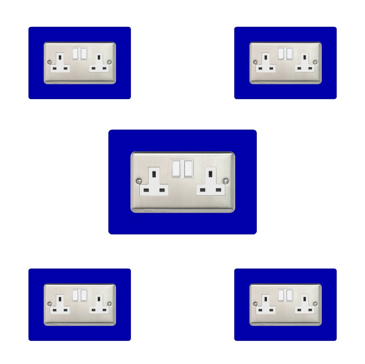 Set of 5 Double Socket Surrounds