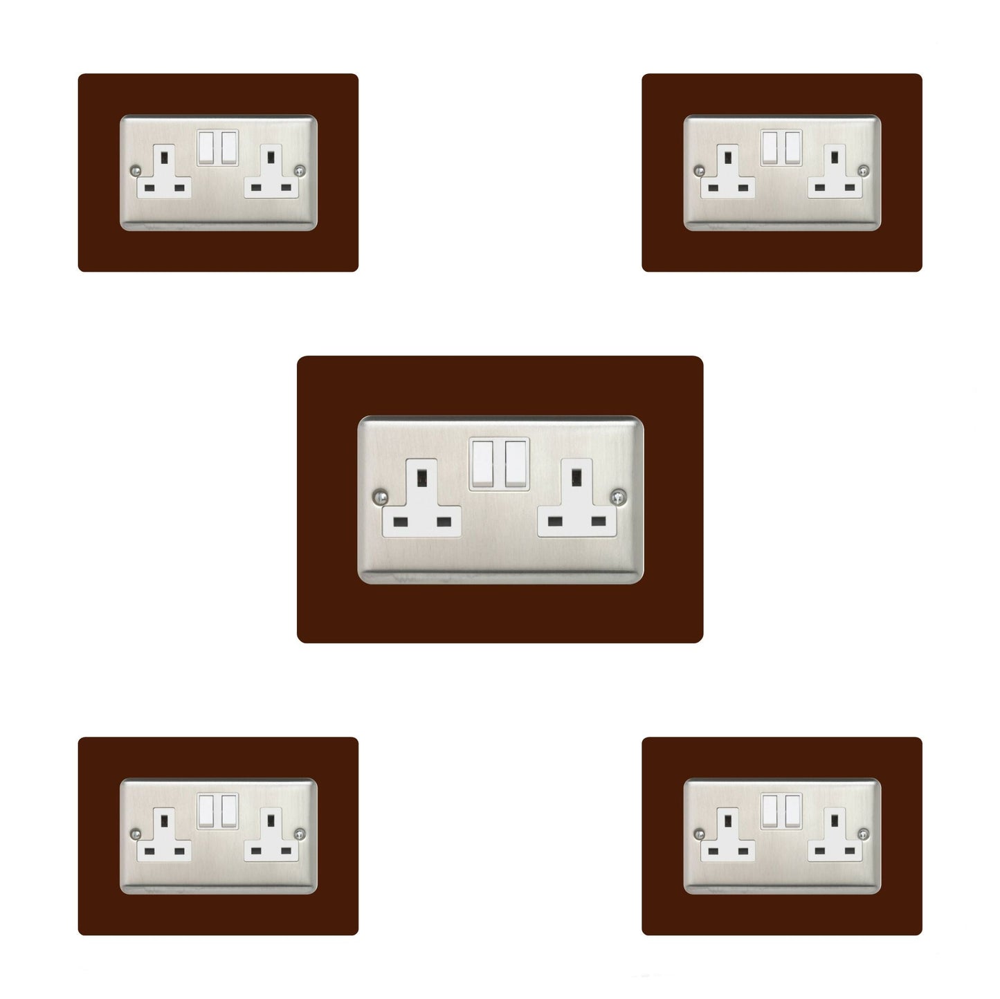 Set of 5 Double Socket Surrounds