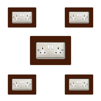 Set of 5 Double Socket Surrounds