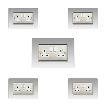 Set of 5 Double Socket Surrounds