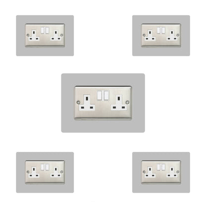 Set of 5 Double Socket Surrounds
