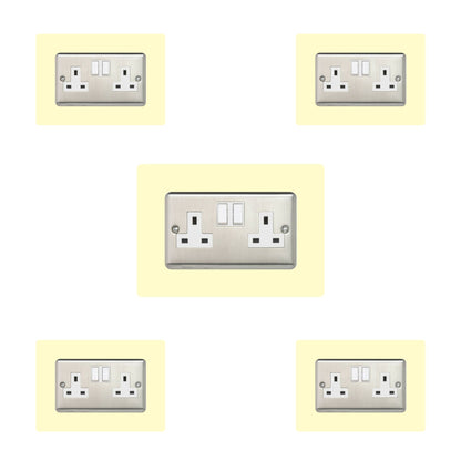 Set of 5 Double Socket Surrounds