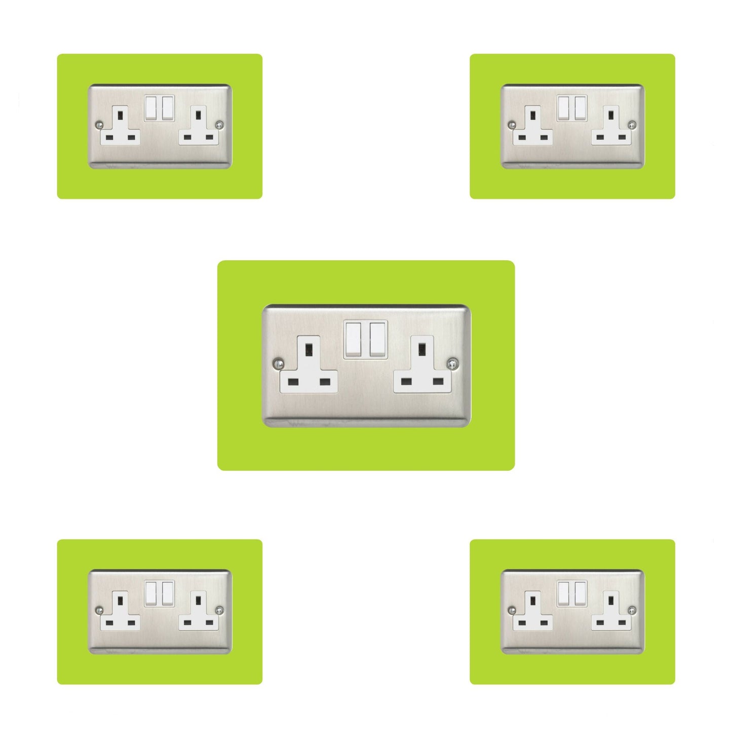 Set of 5 Double Socket Surrounds