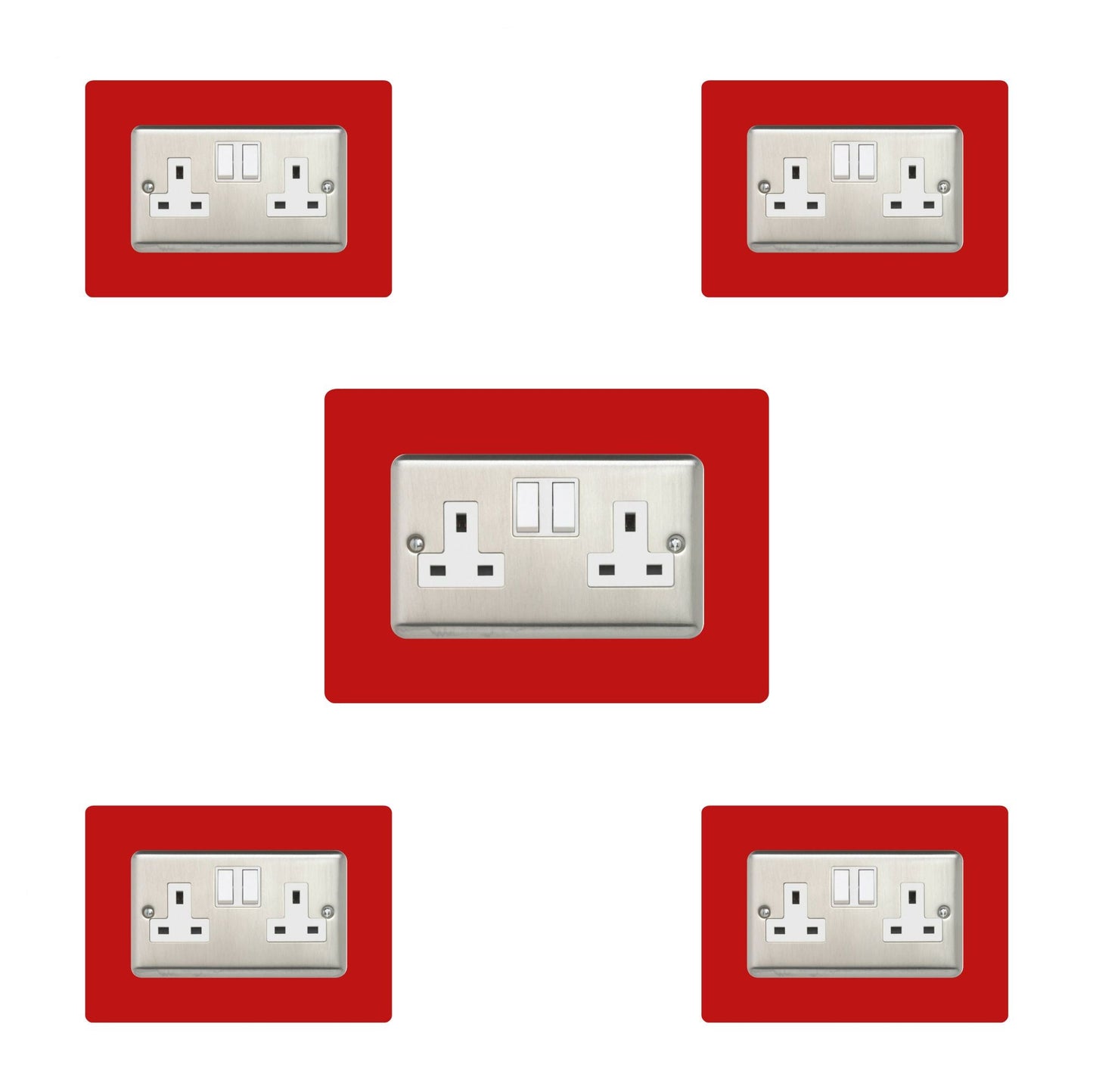 Set of 5 Double Socket Surrounds