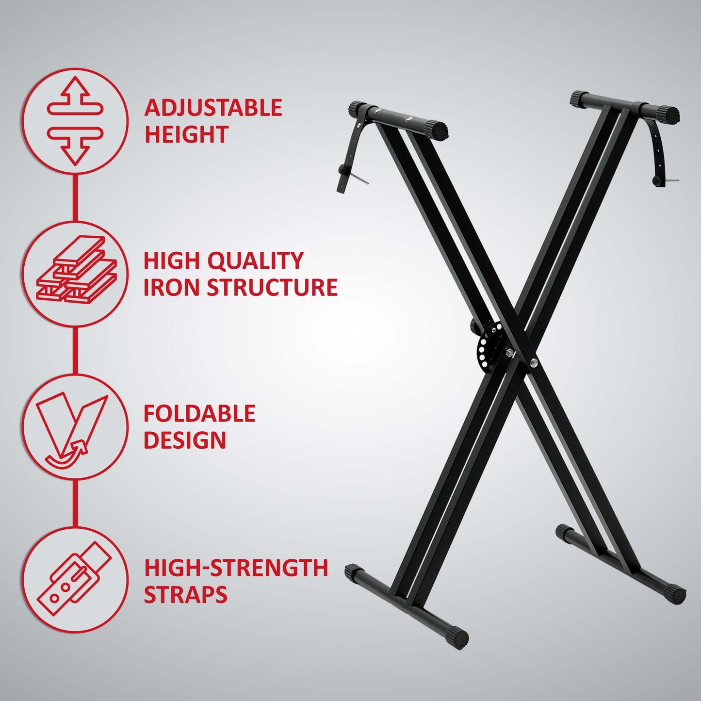 Double Tubes  X Frame Keyboard Stand