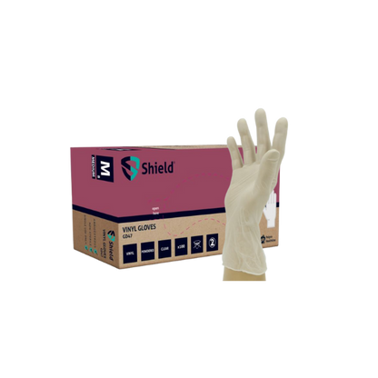 GD47® Shield Clear Vinyl Powdered Disposable Gloves (10 x 100)