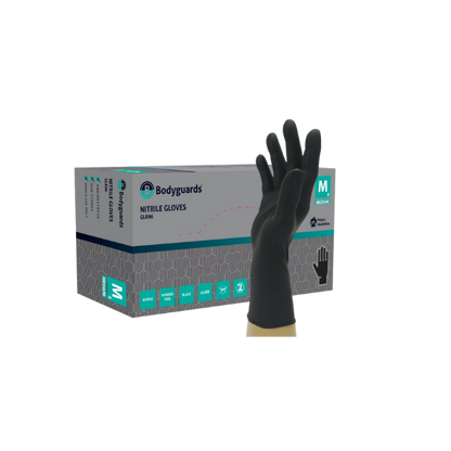 Bodyguards GL896 Black Nitrile PF Disposable Glove (10 x 100)