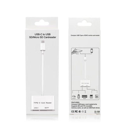USB-C to USB SD/Micro SD Card Reader