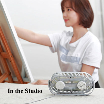 Small Bean Desktop Desktop Double Leaf Usb Mini Fan