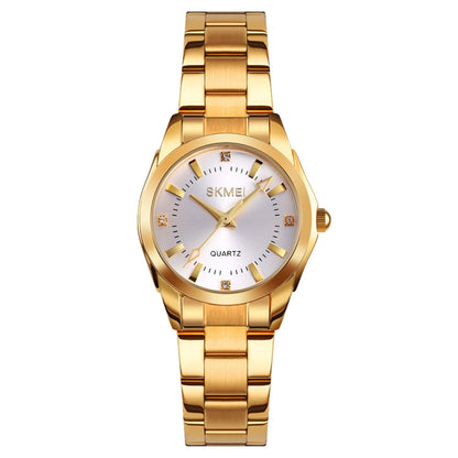 SKmei 1620 Delicate Rhinestone Creative Casual Waterproof Quartz Women Watch Steel Strap Watch