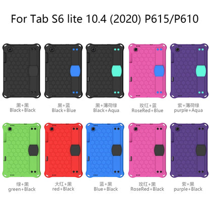 Honeycomb Design EVA + PC Material Four Corner Anti Falling Flat Protective Shell With Strap, For Galaxy Tab S6 Lite P610, For  Galaxy Tab S6 Lite P610