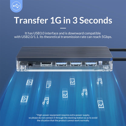 ORICO WB-8P 8-in-1 Type-C Transparent HUB, WB-8P