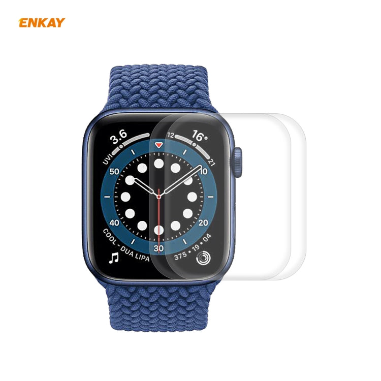 2 PCS For Apple Watch Series 6/5/4/SE 40mm ENKAY Hat-Prince 3D Full Screen PET Curved Hot Bending HD Screen Protector Film, For Apple Watch Series 6/5/4/SE 40mm