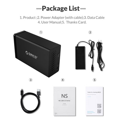 ORICO NS200RU3 2 Bay USB3.0 Hard Drive Enclosure with Raid, NS200RU3