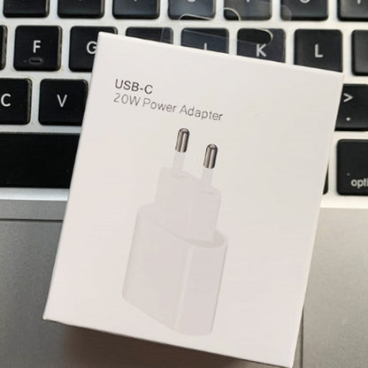 PD 20W Single USB-C / Type-C Interface Travel Charger, EU Plug, Actual 20W EU Plug