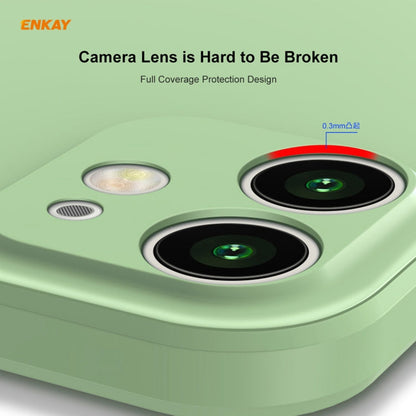 For iPhone 12 Hat-Prince ENKAY ENK-PC0682 Liquid Silicone Straight Edge Shockproof Case + 0.26mm 9H 2.5D Full Glue Tempered Glass Film, For iPhone 12