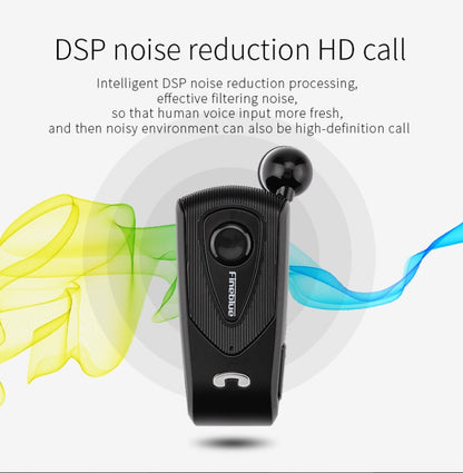 F930 CSR4.1 Retractable Cable Caller Vibration Reminder Anti-theft Bluetooth Headset, Silver