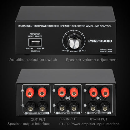 B051 2 Input And 1 Output Power Amplifier And Speaker Selection Switcher Output With Volume Adjustment 2 Power Amplifiers Audio Switcher Switch Distribution Comparator, B051