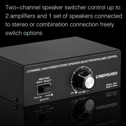 B051 2 Input And 1 Output Power Amplifier And Speaker Selection Switcher Output With Volume Adjustment 2 Power Amplifiers Audio Switcher Switch Distribution Comparator, B051