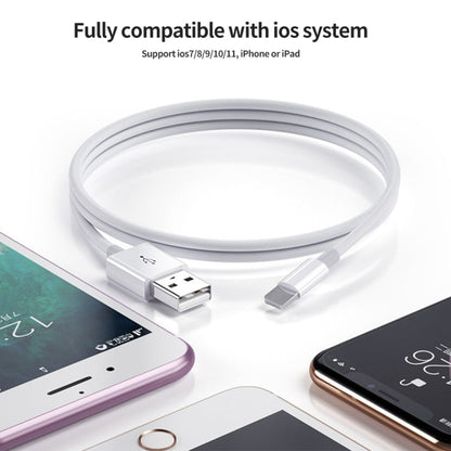 YSY-312 2 in 1 18W Portable QC3.0 Dual USB Car Charger + 1m 3A USB to 8 Pin Data Cable Set, with 8 Pin Cable