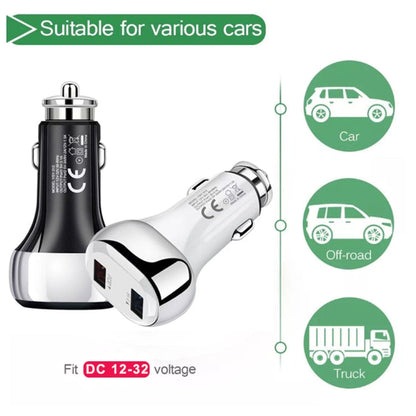 YSY-312 2 in 1 18W Portable QC3.0 Dual USB Car Charger + 1m 3A USB to 8 Pin Data Cable Set, with 8 Pin Cable