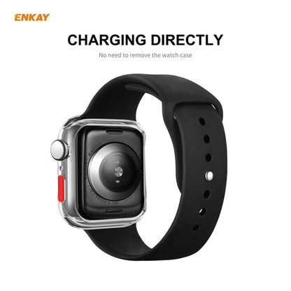 ENKAY Hat-prince Full Coverage TPU Case + Tempered Glass Protector for Apple Watch Series 6 / 5 / 4 / SE 44mm, For Apple Watch Series 6 / 5 / 4 / SE 44mm