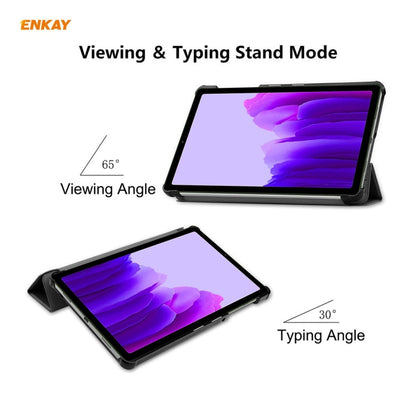 ENKAY PU Leather + Plastic Case with Three-folding Holder for Samsung Galaxy Tab A7 Lite T220 / T225, For Samsung Galaxy Tab A7 Lite T220