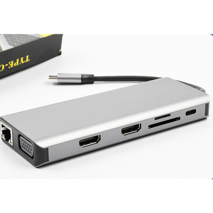 WS-04 12-in-1 Type-C Notebook Multi-function Docking Station, 12 in 1