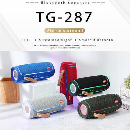 T&G TG287 LED Flashing Light Bluetooth Speaker Portable Wireless Stereo Bass Subwoofer FM / TF / USB