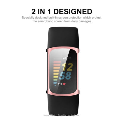 For Fitbit Charge 5/ Charge 6 ENKAY Hat-Prince Full Coverage Electroplated Soft TPU Case Scratch Resistant Cover
