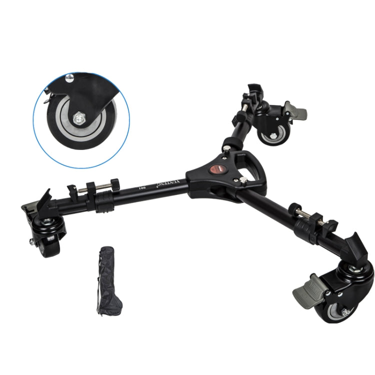 YUNTENG 901 Aluminium Alloy Camera Tripod Foot Wheel Tripod Pulley Base, Load 30KG, 901