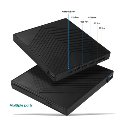 6-in-1 CD and DVD Recorder External USB 3.0 Optical Drive