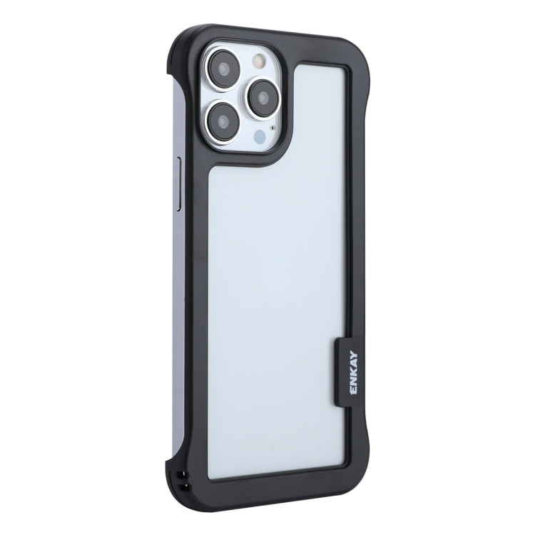 ENKAY Frameless Hollow PC Case + Glass Film for iPhone 13 Pro Max, For iPhone 13 Pro Max