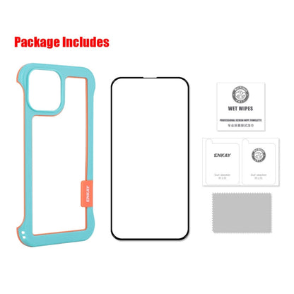 ENKAY Frameless Hollow PC Case + Glass Film for iPhone 13 Pro Max, For iPhone 13 Pro Max