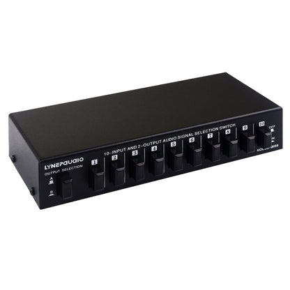 B059 10 In 2 Out / 2 In 10 Out 2-Way RCA Switch Audio Frequency Signal Select Shift Device Loudspeaker Box, B059